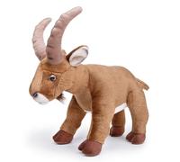 Lilizzhoumax Chèvre en Peluche 29cm/11" - Jouet de Simulation Réaliste Marron - Animaux Sauvages - Cadeau pour Amis et Enfants