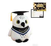 lilizzhoumax Chouette Graduation Peluche avec Chapeau de Docteur 22 cm, Chouette Peluche Douce, École Idéal Souvenir et Cadeau pour Elle/Lui, Excellent Cadeau pour Étudiants Bleu