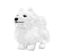 lilizzhoumax Jouet Samoyède en Peluche 32cm/12", Simulation Poupée Réaliste, Animal Chien Peluche, Jouets Animaux Sauvages pour Enfants Mignons