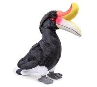 lilizzhoumax Jouets en Peluche Calao de Malaisie 12pouces Poupée Réaliste Animaux Mignon Cadeau pour Les Amis et Idée Cadeau pour Enfants Anniversaire Fête Animal Super Doux collecter - Noir