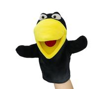 lilizzhoumax Jouets en Peluche Corbeau Marionnette à Main Simulation Jouet en Peluche Corbeau Poupée Réaliste, Jeu de rôle Mignon, Jouets éducatifs interactifs pour Enfants, Jouets Animaux