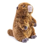 lilizzhoumax Marmotte en peluche 25 cm marron mignon réaliste animal en peluche super doux pour décoration d'intérieur, cadeau pour amis et enfants