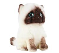 lilizzhoumax Peluche chat siamois 23 cm - Simulée - Animal kawaii - Jouet réaliste pour animaux sauvages - Cadeau pour amis et enfants