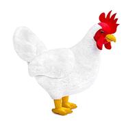 lilizzhoumax Poule en peluche - 38,1 cm Poule blanche cuddy réaliste animal en peluche mignon poussin ferme volaille douce compagnons de jeu décoration de la maison oreiller cadeau de Noël