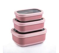 Lille Home Lot de 3 boîtes Repas Bento en Acier Inoxydable de qualité supérieure avec extérieur antidérapant, 470 ML, 900 ML, 1,4 L, Anti-Fuite, sans BPA, contrôle des portions