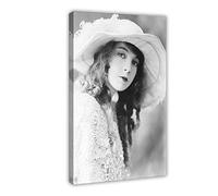 Lillian Gish Impression sur toile monochrome pour salon, chambre à coucher, style cadre 20 x 30 cm