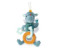 LILLIPUTIENS - Chaîne d’Activités Sensorielles Joe Le Dragon - Jouet d’Éveil Suspendu avec hochet, Anneau de Dentition et Textures variées - Développement des Sens et motricité - Dès 6 Mois - 83428
