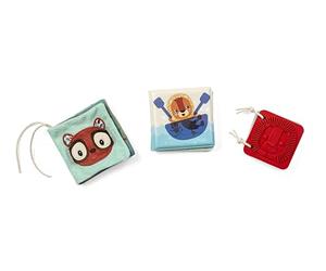 LILLIPUTIENS - Coffret Cadeau - Jack Le Lion - Jungle - 3 Livres d'éveil - Silicone - Bain - Tissu - Multicolore - 10 cm chacun - Dès 3 Mois - 83655