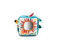Lilliputiens - Cube sonore d’activités Jungle - Cube interactif en tissu avec sons d’animaux, miroir, et textures variées - Stimule la motricité fine, la vue, l’ouïe - Jouet éducatif dès 9 mois -83399