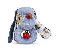 LILLIPUTIENS - Hochet Anneaux Bébé dès la Naissance - Jules Le Chien - Jouet d’Éveil Sensoriel Bleu - Stimule Vue, Ouïe et Motricité - 19 cm - 83611