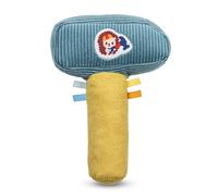 LILLIPUTIENS - Hochet Bébé Imitation Marteau - Léon Le Hérisson - Jouet sensoriel pour Apprentissage ludique - Bleu & Jaune - 15 cm - Dès 3 Mois - 83596