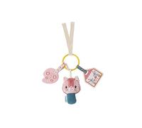 LILLIPUTIENS - Hochet d'Activités Bébé Jeanne Le Chat - avec Anneau de Dentition en Silicone, Miroir et Hochet - Forme de Trousseau de Clés - 25 x 20 cm - Dès 3 Mois