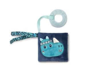 LILLIPUTIENS - Imagier en Tissu pour bébé Marius Le Rhinocéros - Livre d’Éveil interactif avec Anneau de Dentition et Textures Amusantes - Stimule la Motricité dès 6 Mois - 83373