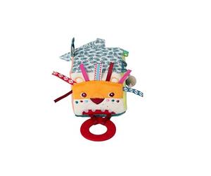 Lilliputiens, Jack Cube Multi-Activités, Jeu d'Éveil Dès 3 Mois | Cube avec 5 Activités et Différentes Matières, Miroir, Perle en Bois, Rubans, Élastique et Bruit de Papier