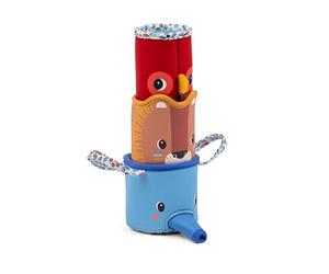 LILLIPUTIENS, Jack, Set de 3 Gobelets de Bain, Jouet de Bain, Dès 6 Mois | Jouet de Bain pour Bébé, Gobelets en Néoprène pour Jouer dans le Bain, Laissent s'écouler l'Eau de différentes manières