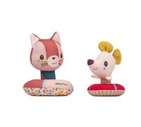 LILLIPUTIENS, Jeanne et Nina, Jouets de Bain Bébé Flottants, Dès 6 Mois | 2 Jouets de Bain Flottants en Tissu avec Bouées Amovibles, Jeu d'Imagination, Sèchent Rapidement, Lavables en Machine à 30°