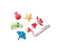 Lilliputiens - Jeu de Peche pour Le Bain - Jouet de Bain interactif avec Canne aimantée et Animaux flottants - Stimule la motricité Fine, l’Imagination et la réflexion - Dès 12 Mois - 83090