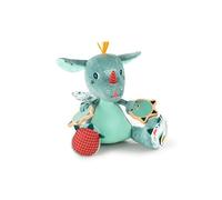 LILLIPUTIENS, Joe Le Dragon, Peluche Multi-Activités, Dès 9 Mois | Différentes Matières Activités; Miroir, Son de Grelot, Bruit de Papier, Miroir à Explorer, Bruit de Papier à Découvrir