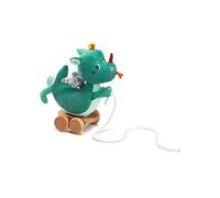 Lilliputiens - Jouet à Tirer Joe Le Dragon - Compagnon idéal pour Les Premiers Pas de bébé - Jouet d’éveil sonore et Tactile avec Tete tintante et Roues Mobiles - Dès 12 Mois - 83329