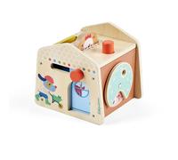 Lilliputiens, Maisonnette Cache-Cache, Jouet d’Éveil en Bois, Dès 12 Mois | Maison d’Éveil Bébé Cache-Cache avec 2 Personnages en Bois, Portes, Volets en Silicone, Roue, Élément Coulissant et Pop-Up