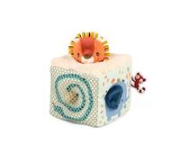 Lilliputiens, Jungle, Cube Sonore d’Activités Jack, 7 Sons, Dès 10 Mois | Jouet d’Éveil Sonore, 5 Jeux de Manipulation sur 5 Faces, Miroir, Perle en Bois, Textures Variées et Boîtier Amovible