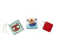 LILLIPUTIENS, Jungle, Set de 3 Livres Sensoriels pour Bébé, Dès 3 Mois | 3 Livres en Matières Différentes : Livre Tissu + Imagier Silicone + Livre de Bain, Boîte Cadeau, Premiers Livres d'Éveil Bébé
