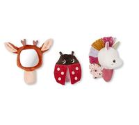 LILLIPUTIENS - Lena la Licorne - Set de 3 Hochets Sensoriels - Multicolore - Boite Cadeau - 30 cm - Dès la Naissance - 83646