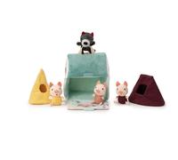 Lilliputiens – Jouet en tissu – Maison du Loup et des 3 Petits Cochons – Dès 18 mois – Multicolore