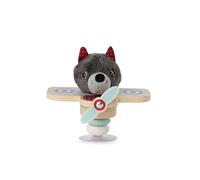 LILLIPUTIENS, Louis en Avion Swing à Ventouse, Jouet pour Bébé, Dès 6 Mois | Avion avec Peluche Loup, Hochet, Ventouse, Ventouse pour Fixation Facile, Comprend Avion, Dimensions 15 x 14,4 x 13,8 cm