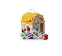LILLIPUTIENS, Maison Sonore à Formes en Bois, 5 Activités, Dès 12 Mois | Maison avec Formes à Encastrer, Différents Sons, Apprentissage des Formes, Sons, Couleurs et Animaux de la Ferme