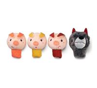 Lilliputiens - Set de marionnettes à doigts Les 3 Petits Cochons - 4 personnages - Dès 12 mois