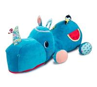 Lilliputiens - Maxi Peluche Range Secret Marius Le rhinocéros - Jouet d’éveil 90 cm - Poche secrète et activités Amusantes - Peluche additionnelle sonore Pablo Le Toucan Incluse - Dès 6 Mois - 83063