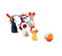 LILLIPUTIENS, Mon Premier Jeu de Quilles Ferme, Dès 18 Mois | Quilles en Forme d'Animaux de la Ferme Doux et Colorés, Hochet dans la Balle, Sac de Rangement