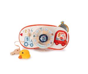 LILLIPUTIENS, Panneau d'Activités en Voiture pour Bébé, Dès 10 Mois | Jouet d'Éveil Interactif avec Volant, Clé, Klaxon et Rétroviseur, Facile à Installer sur Pousette, Siège Auto ou Chaise Haute