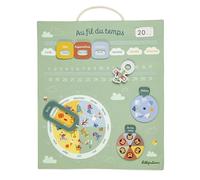 LILLIPUTIENS - Panneau d'apprentissage - Calendrier - Tissu & Carton - Vert - 46 cm - Dès 3 Ans - 83661
