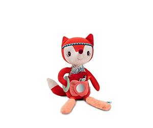 LILLIPUTIENS - Peluche d’activités Alice la renarde - Peluche Interactive avec Anneau de Dentition, Miroir, grelot et Cache-Cache - Jouet Stimulant la motricité et Les Sens- Dès 9 Mois - 83400