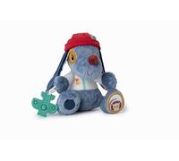 LILLIPUTIENS - Peluche d’activités Jules Le Chien - Hochet interactif pour bébés avec Miroir, Anneau Dentition Silicone, grelot et Bruit Papier - Stimule Les Sens et la motricité - Dès 9 Mois
