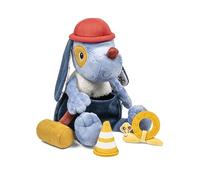 LILLIPUTIENS - Peluche d’Activités Jules Le Chien - Jouet d’Éveil Bébé avec Sons, Textures et Accessoires - Stimule Motricité et Imagination - Dès 9 Mois - Bleu - 26 cm - 83608