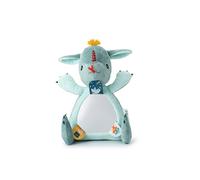 LILLIPUTIENS - Peluche d'Activités avec Grand Miroir Joe Le Dragon - Mains Aimantées - Jouet d'éveil bébé Ultra Doux à Poser ou à Suspendre - Idéal Cadeau Naissance - Dès 6 Mois