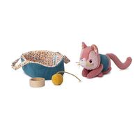 LILLIPUTIENS - Peluche Jeanne Le Chat et Son Panier - Doudou Chat avec Panier et Accesoires - Bruit électronique de miaulement - Stimule Imagination - Dès 12 Mois
