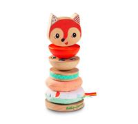 Lilliputiens Pyramide à empiler Alice la renarde – Bois et tissu, multicolores, dès 12 mois