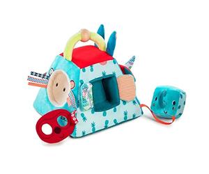 Lilliputiens - Pyramide d’activités bébé Marius - Jouet d’éveil sensoriel avec personnages, hochets et cachettes - développement des capacités psychomotrices - Idéal premier âge - 83067