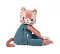 Lilliputiens Sac à dos doux Jeanne le chat - Ajustable, lavable en machine - Bleu Enfants