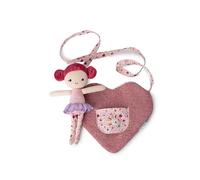 LILLIPUTIENS - Sac à Main pour Enfants + Poupée Incluse - Mon Premier Sac à Bandoulière - Forme Coeur - Développe l'imagination - Taille 22x26cm - Dès 12 Mois