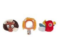 LILLIPUTIENS - Set de 3 Hochets Sensoriels - Jack & Ses Amis - Jouets d'Eveil Colorés - Stimulent 3 Sens : La Vue, Le Toucher & l’Ouïe - Boite Cadeau - Dès La Naissance - 83588