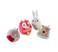 Lilliputiens - Set de 4 hochets formes Foret - Jouets sensoriels pour bébés avec textures, sons et formes uniques - Stimule la motricité fine, la vue et l’ouïe - Dès 6 mois - 83020