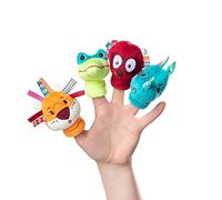Lilliputiens - Set de marionnettes à Doigts Jungle - 4 Animaux Exotiques pour des Spectacles - Jouet sensoriel et interactif pour bébé - Marionettes à Main Bebe - Jeu d'éveil - Dès 12 Mois - 83105