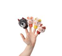 Lilliputiens - Set de marionnettes à Doigts Les 3 Petits Cochons - 4 Personnages Amusants - Jouet sensoriel et interactif pour bébé - Marionettes à Main Bebe - Jeu d'éveil - Dès 12 Mois -83408