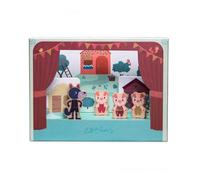 Lilliputiens - Théâtre magnétique - Jeu interactif sur Le thème des Trois Petits Cochons - Favorise l’Imagination, la motricité Fine et Les compétences narratives - Jouet en Bois - 83407