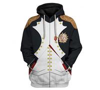 LILLIWEEN Sweat à capuche historique de guerre révolutionnaire avec imprimé 3D pour homme et femme, Napoléon Bonaparte, Large